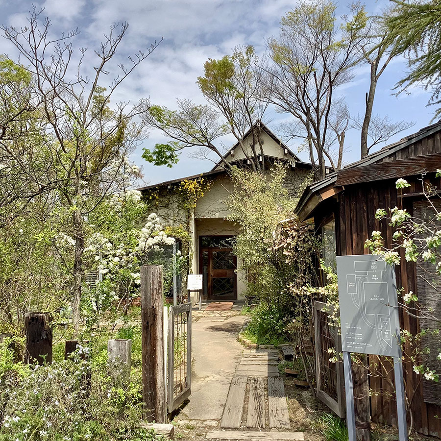 奈良にある石村さんのお店「くるみの木」。庭には四季の植物が豊富に植えられ、来るものの目を慰める。