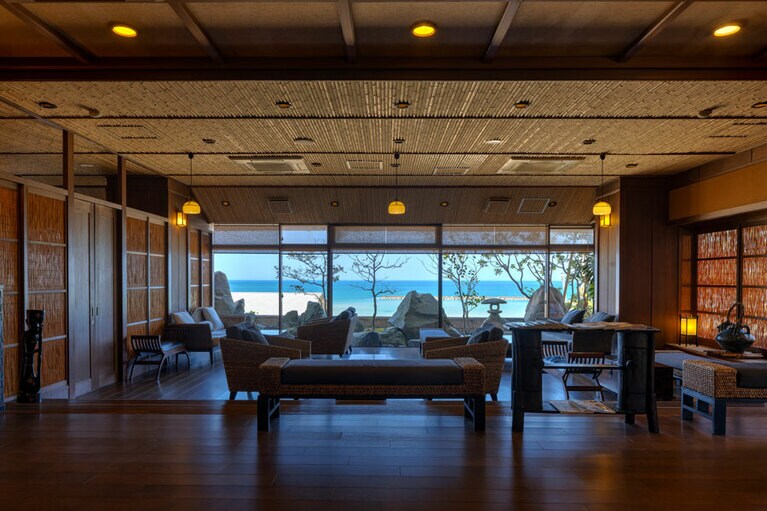 到着の瞬間、ロビーからの眺めに感激！