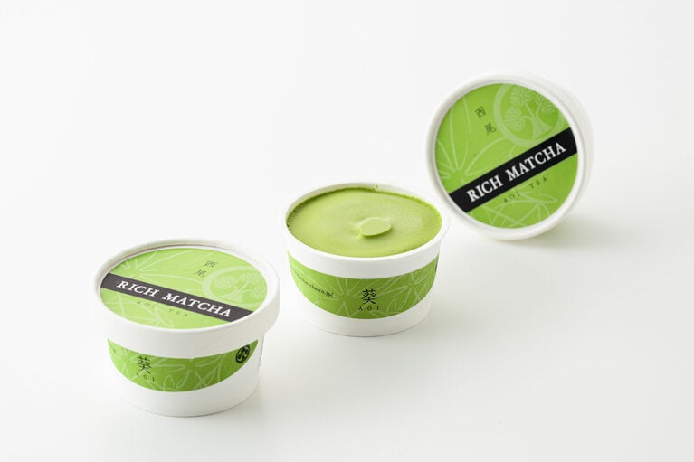 【愛知県】RICH MATCHA アイスクリーム 各432円（80g）。※価格は9月から450円に変更／葵製茶