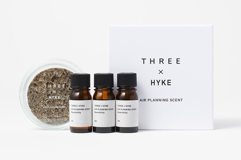 THREE×HYKE エアープランニングセント リバーサビリティ #1、#2 、#3 各5mL 、アロマストーン、ガラスコンテ 10,000円。