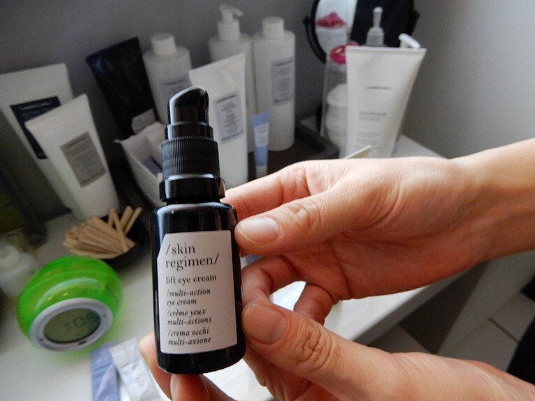 保湿に加えて目元をすっきりするクリームも。プロダクツはイタリア製。