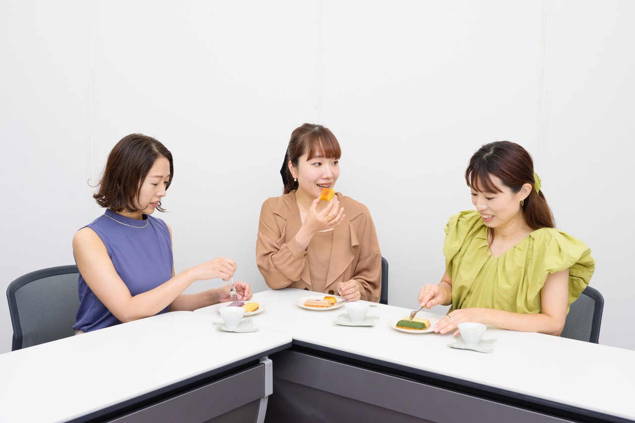 どのフレーバーが好き? とワイワイ試食会。