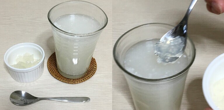 ストローで吸えるサイズにすると、タピオカドリンク風に。