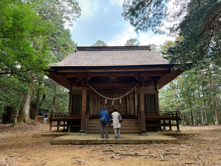 緑の中にひっそりと佇む本殿。訪れる人が少ないので静かだ。