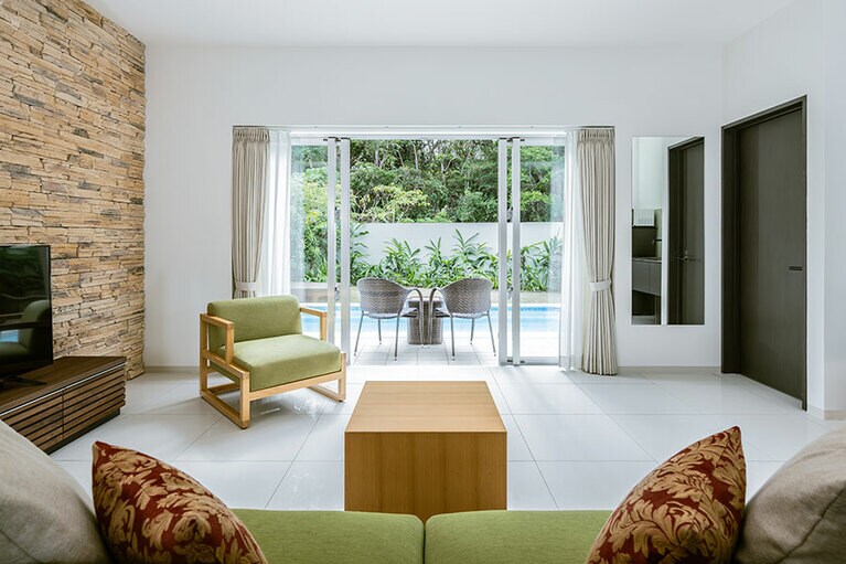 部屋タイプは、「Garden Villa」「Garden Pool Villa」「Yumiha Pool Villa」の3タイプ。