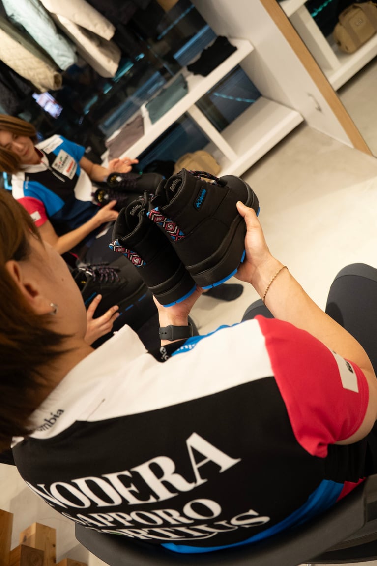 東京・原宿の旗艦店COLUMBIA TOKYO FLAGSHIPで開かれたイベントの様子。