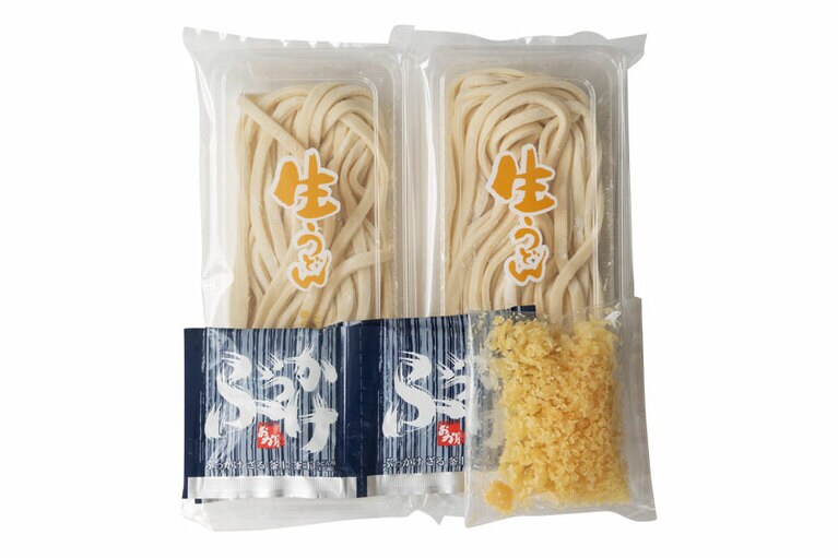 特選生うどんセットぶっかけ4人前〈生うどん300g×2、ぶっかけだし20ml×4、天かす20g×1〉1,188円(税込)／おか泉