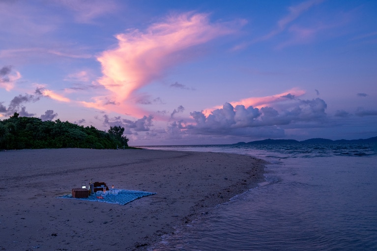 ロマンティックな夕暮れ。