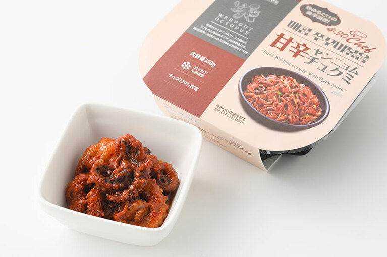 ヤンニョムチュクミ（イイダコ） 1,598円（350g）。