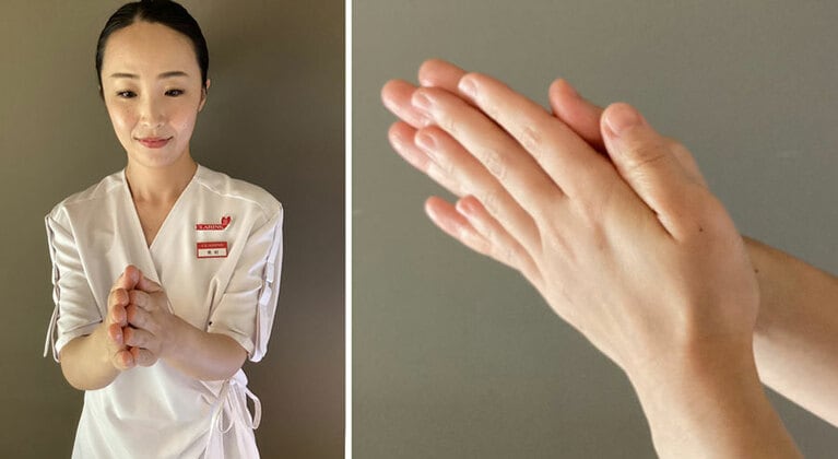 手のひらにしっかりなじませるのが大事。