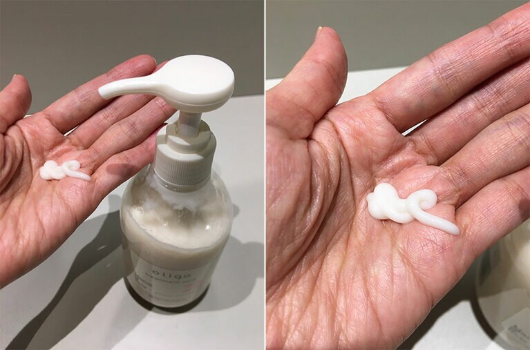 トリートメントは優しいテクスチャーで髪をしっかり包んでくれました。