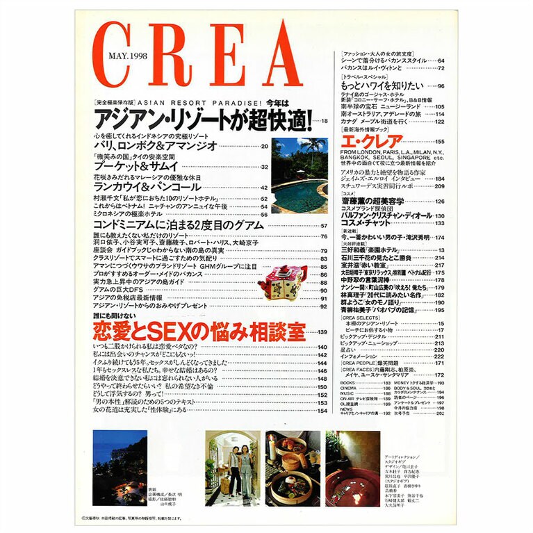 1998年5月号目次。