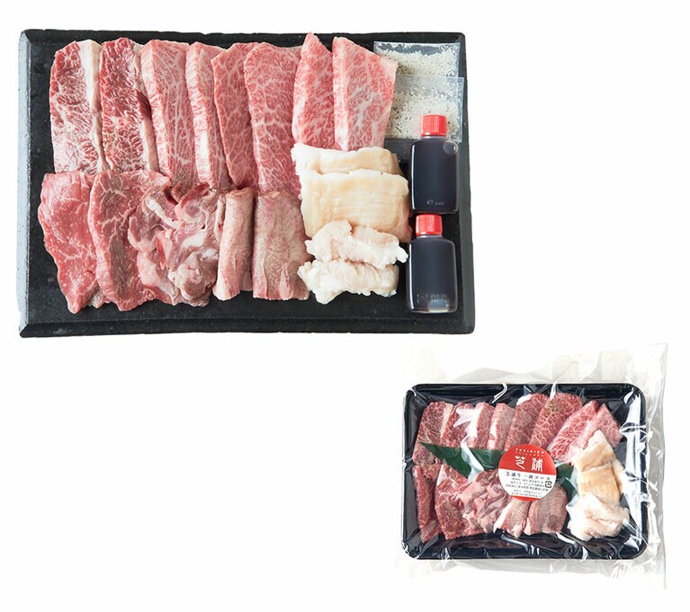 芝浦牛一頭コース〈2人前360g、9種×2カット〉7,800円。